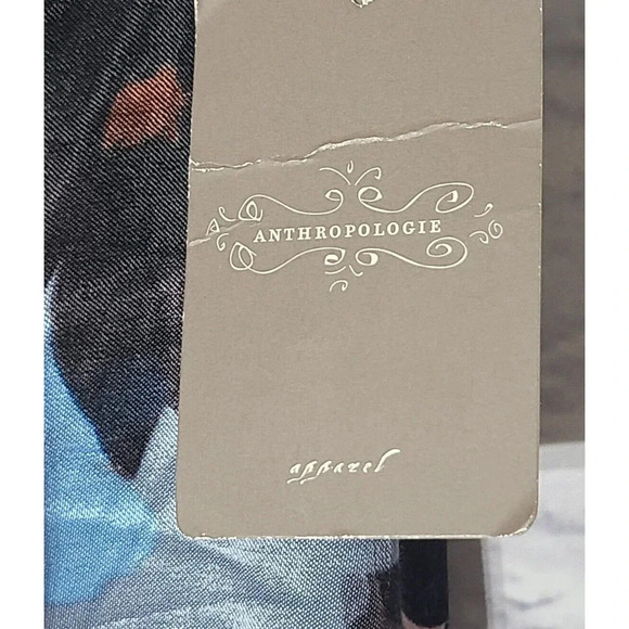 Anthropologie Elevenses The Brighton Pants Women's 0 Blue Gray Satin Wide Leg - Picture 6 of 7